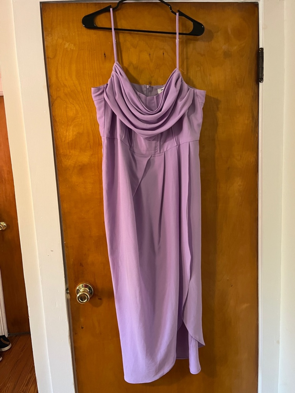 Showpo Lavender Draped Cowl Midi Dress - Picture 2 of 7
